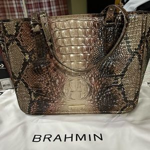 Brahmin snake skin purse with dust bag.